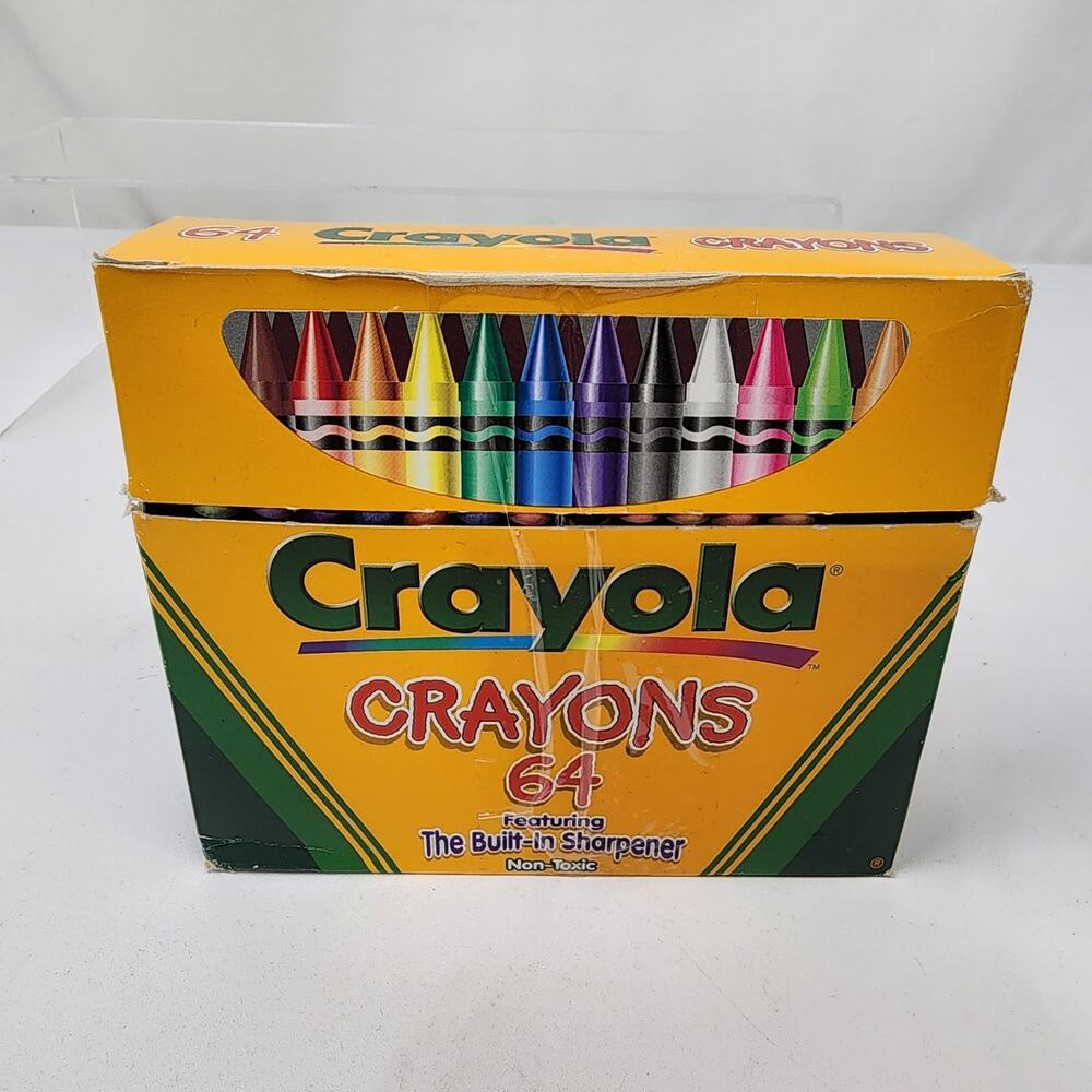 Crayola Crayons 46 in Box Labeled 64 Colors With Sharpener Colors in Photos